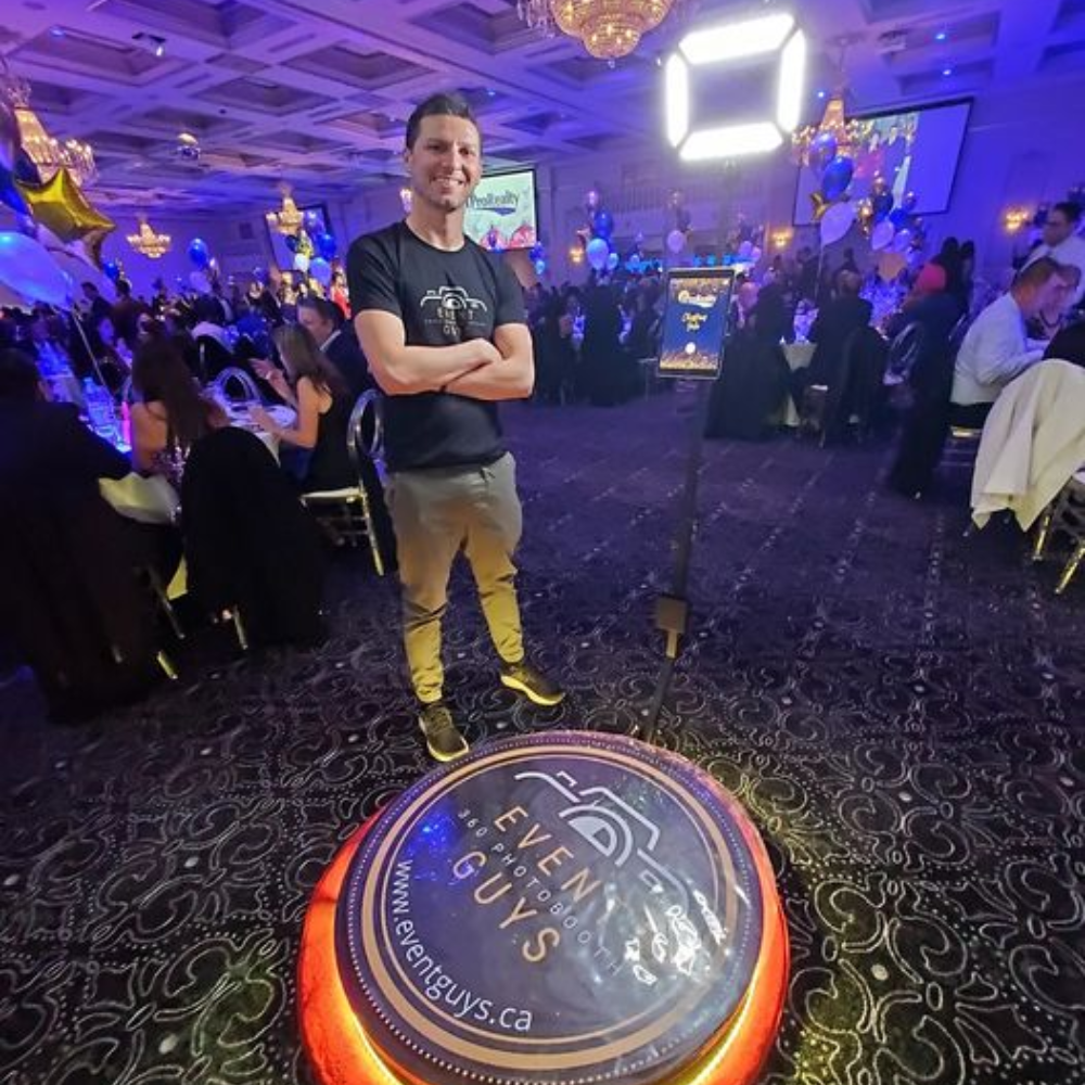 Group using the 360 Photo Booth