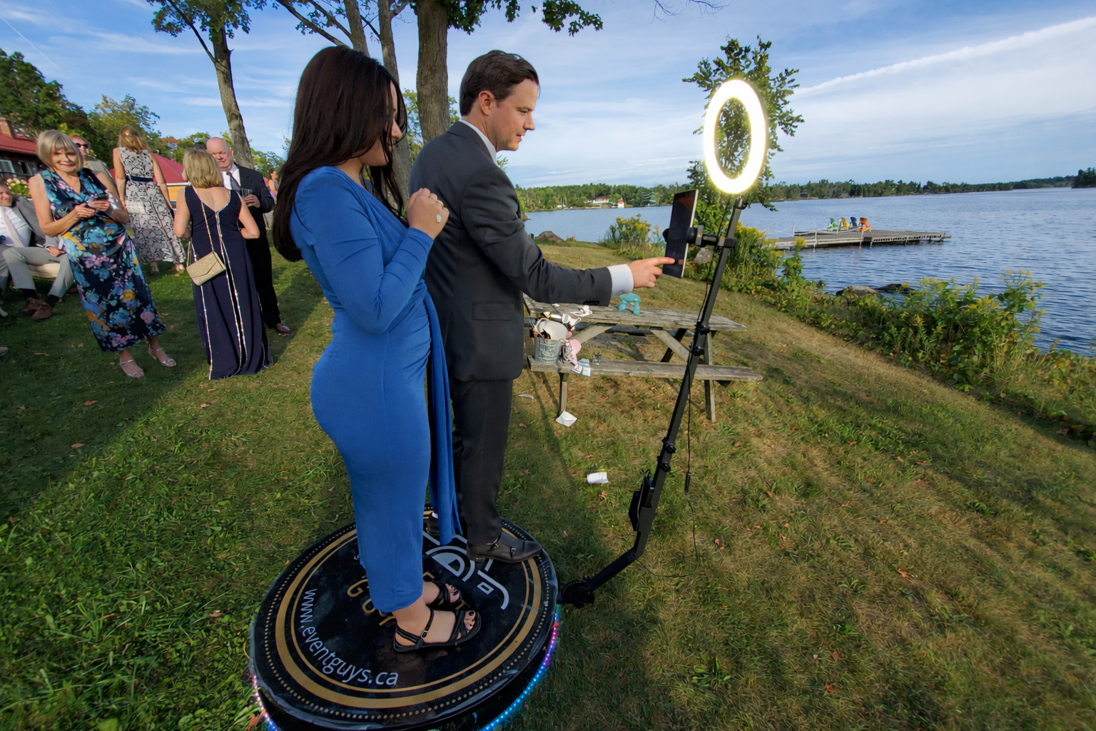 360 photo booth experience at an Ontario wedding