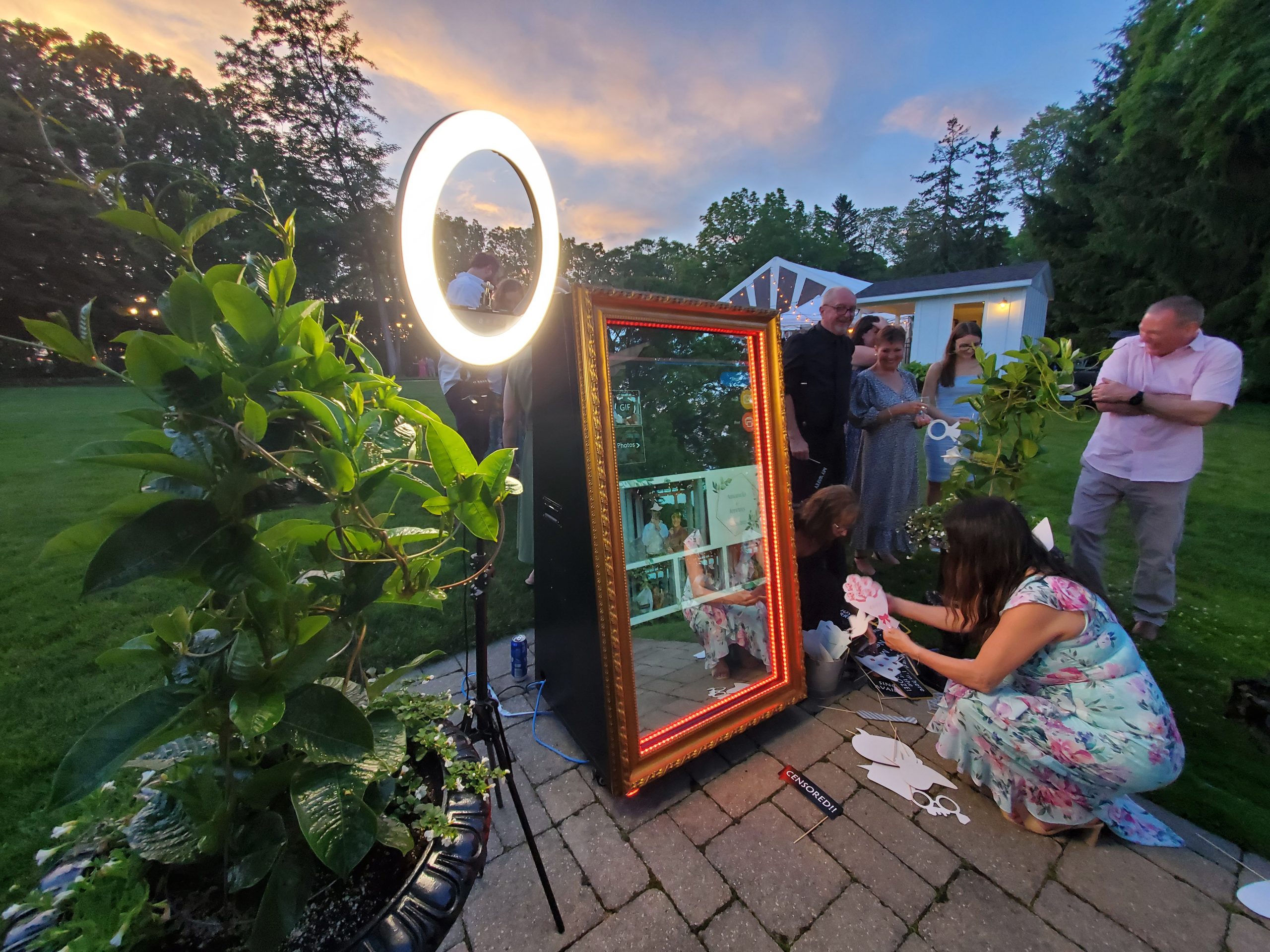 Magic Mirror Photo Booth rental setup in Peterborough Ontario