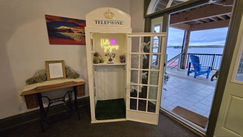 Audio guest book telephone booth photo booth rental by Event Guys for weddings in Peterborough Ontario